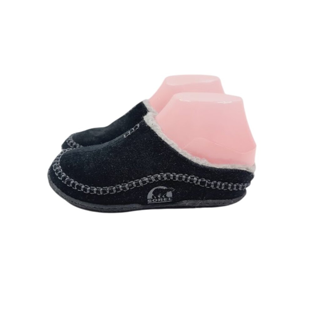 Sorel Girl's Black Falcon Ridge NY1801-010 Fur Winter Slipper Size US‎ 1
